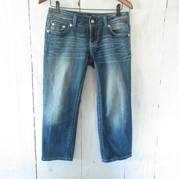 Miss Me Jeans Capri Sequin Fallen Angel Wing - Picture 2 of 8